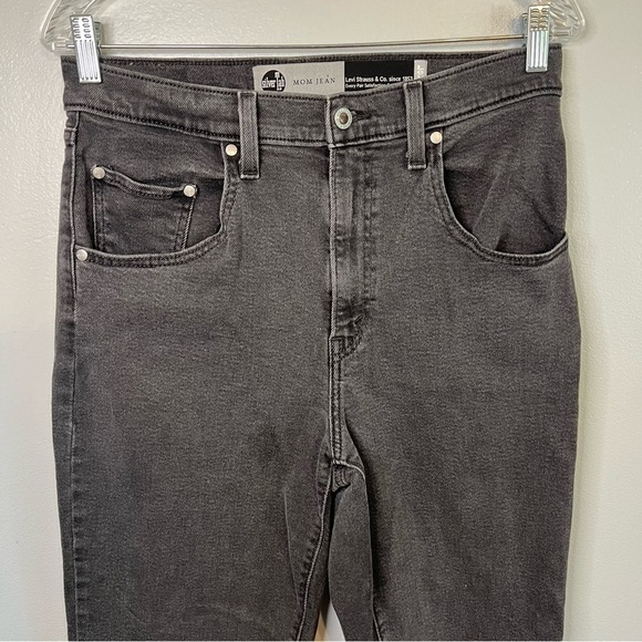 Levi's Silvertab High Waisted Mom Jean Black Jeans Womens Size 30x27 Baggy Dark - Picture 2 of 11